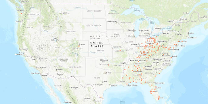 Appalachia & Gulf South Map