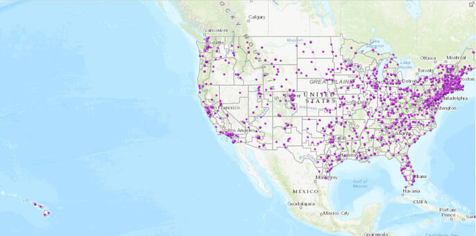 Preservation Assistance Grants Map