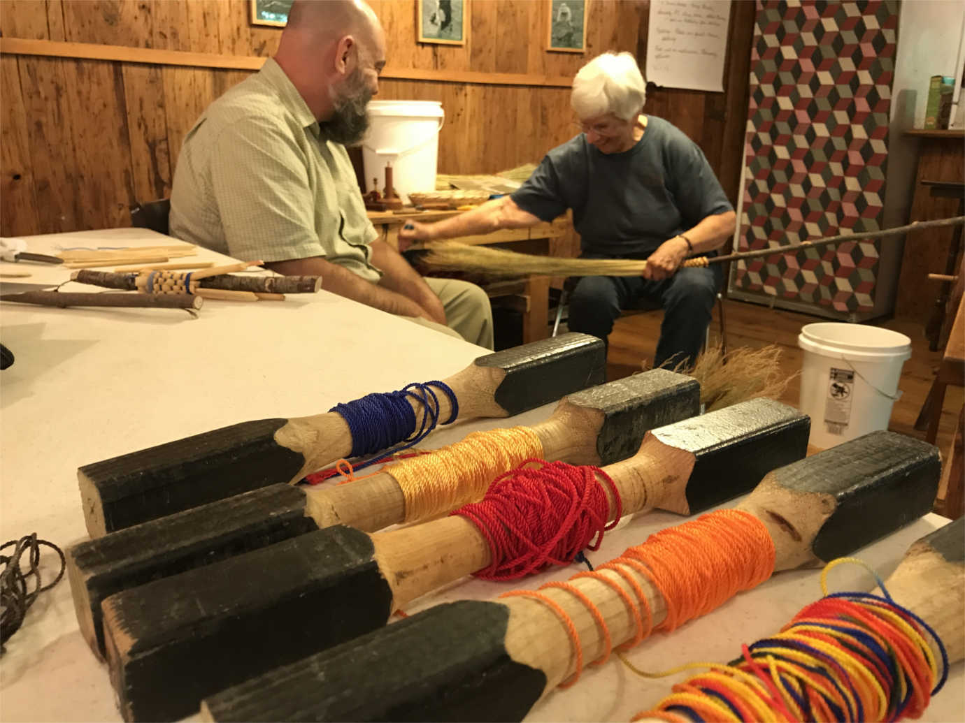 Foxfire offers regular classes teaching folk skills such as yarn spinning and broom making. Image courtesy of the Foxfire Center.