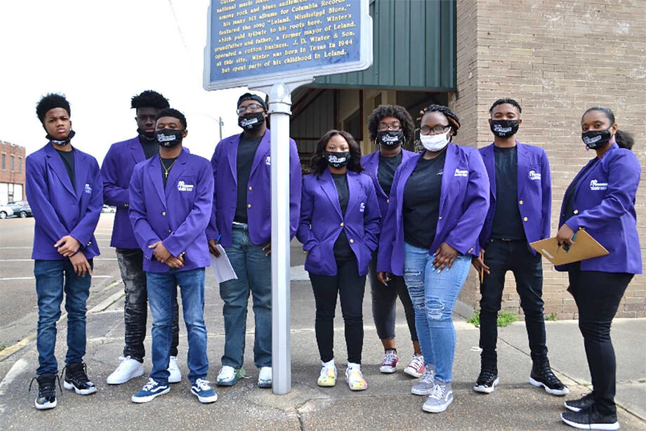 The B.B. Ambassadors program offers Delta teenagers the chance to develop leadership skills while acting as ambassadors for the region's history and culture. NEH funding helped the B.B. King Museum and Delta Interpretive Center transition programs like this one online during the COVID-19 pandemic. Image courtesy of the B.B. King Museum and Delta Interpretive Center.