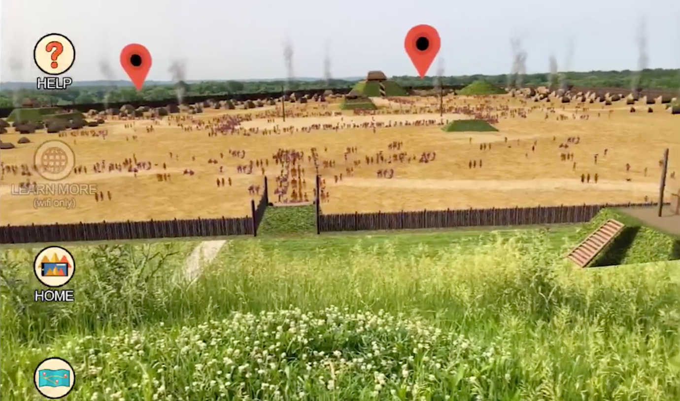 A prototype of the AR application in development. Image courtesy of Cahokia Mounds Museum Society.