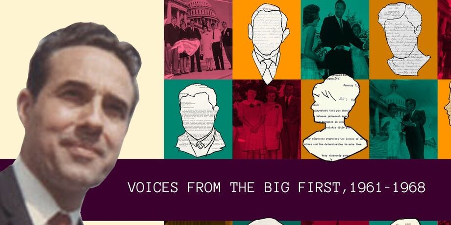 Funding from Humanities Kansas helped the Robert J. Dole Institute of Politics at the University of Kansas create “Voices from the Big First, 1961–1968," an exhibition showcasing Kansas's political history through constituent mail. Image courtesy of the Robert J. Dole Institute of Politics.