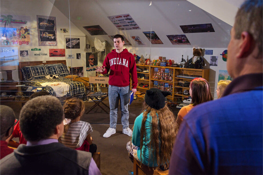 Ryan White's bedroom, donated to the museum by his mother, is part of *The Power of Children* exhibition.  Image courtesy of the Children's Museum of Indianapolis.