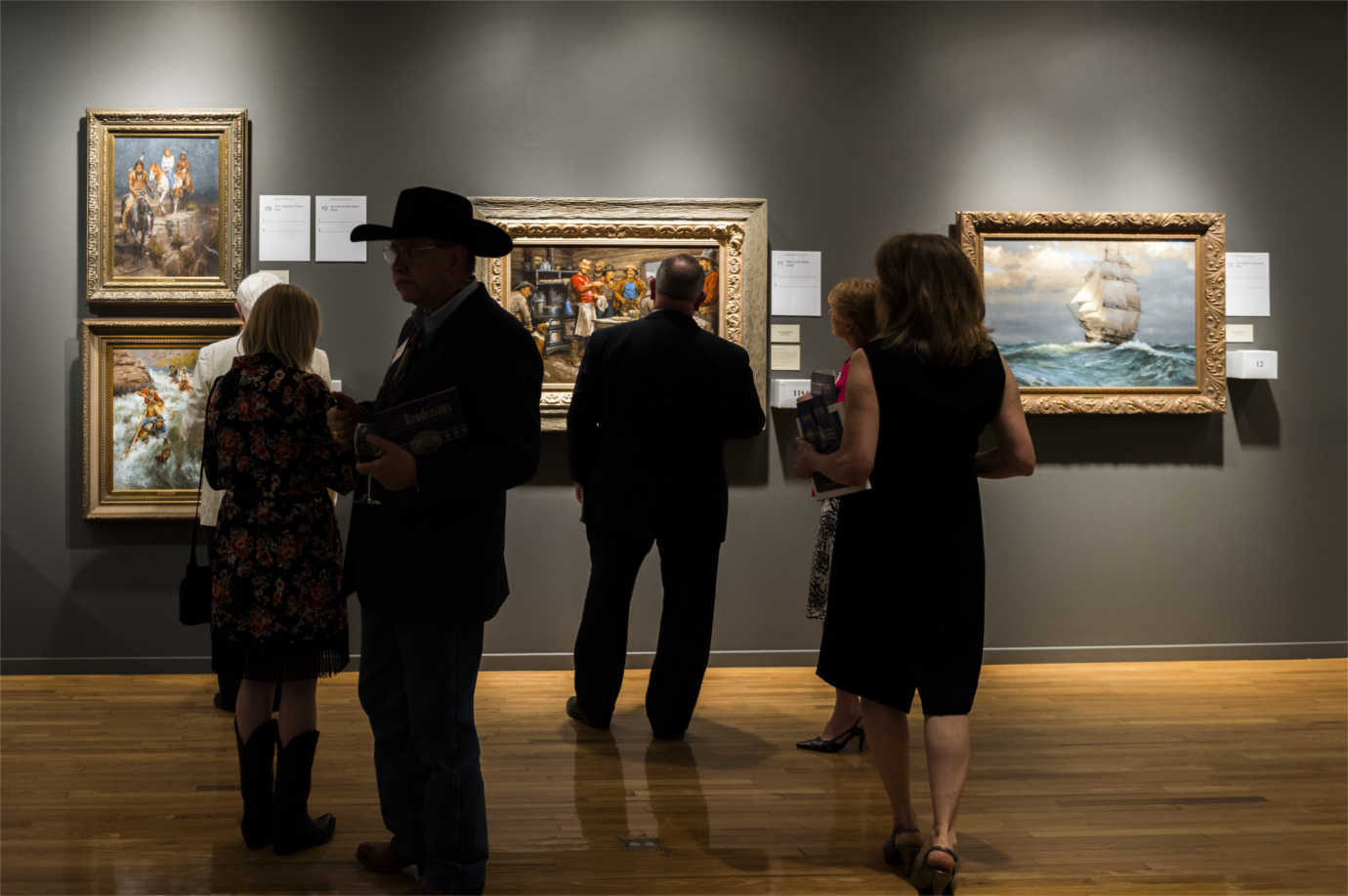 Visitors explore a gallery at the Gilcrease Museum. Image courtesy of the Gilcrease Museum.