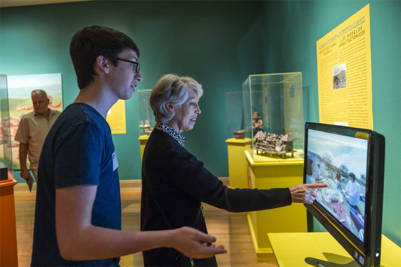 Guests explore an exhibition on the life of Frida Kahlo at the Gilcrease Museum. Image courtesy of the Gilcrease Museum.