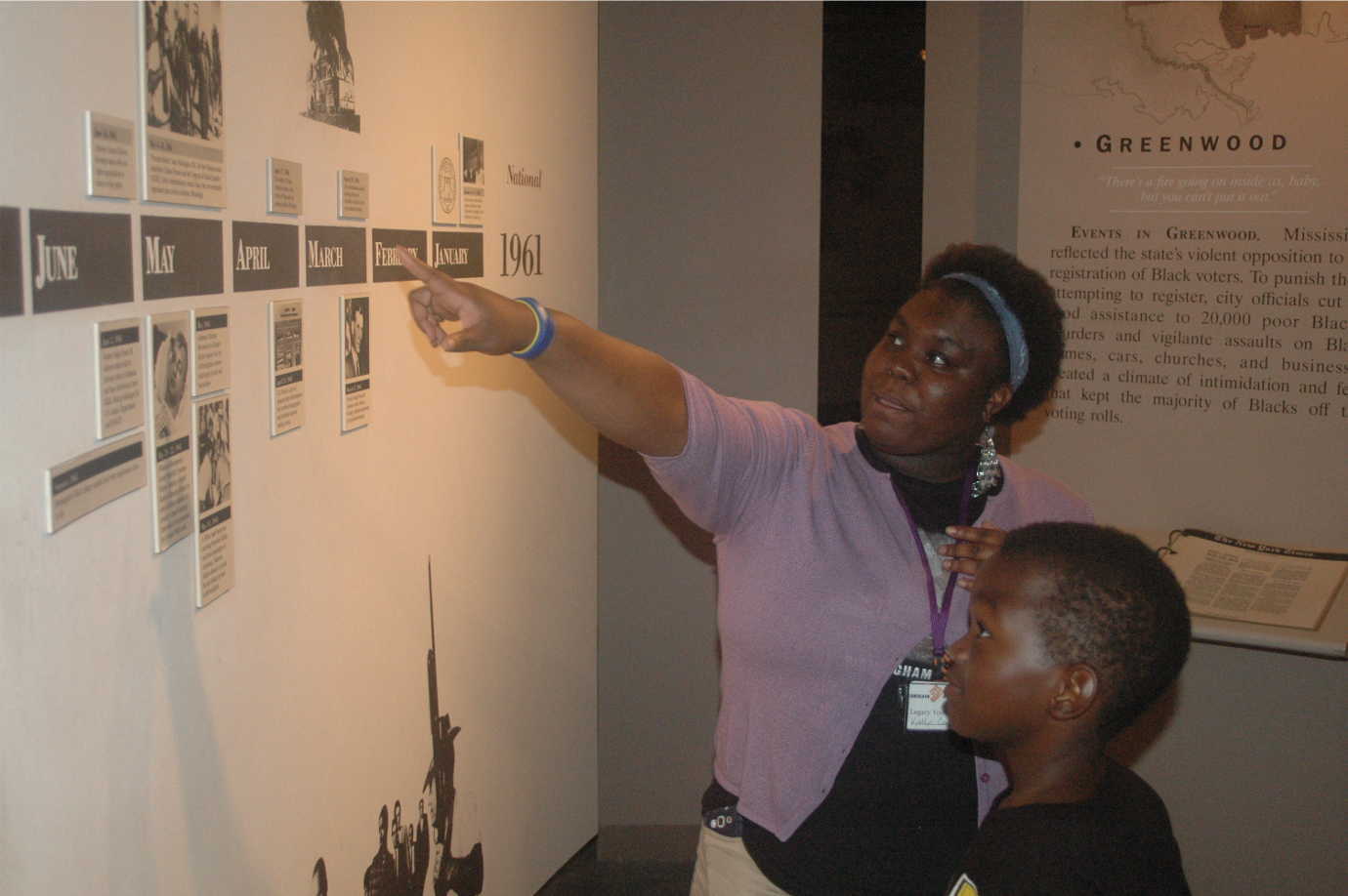 A Youth Leadership Program docent gives a tour. Image courtesy of the Birmingham Civil Rights Institute.