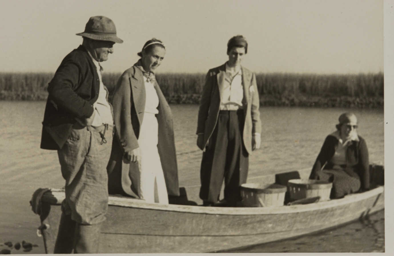 Archival photo from the site: women's rights and environmental activist Belle Baruch (middle right) entertains guests at Hobcaw Barony, which she gradually acquired from her father and eventually transformed into a nature preserve and research center. Photo courtesy of SCETV.