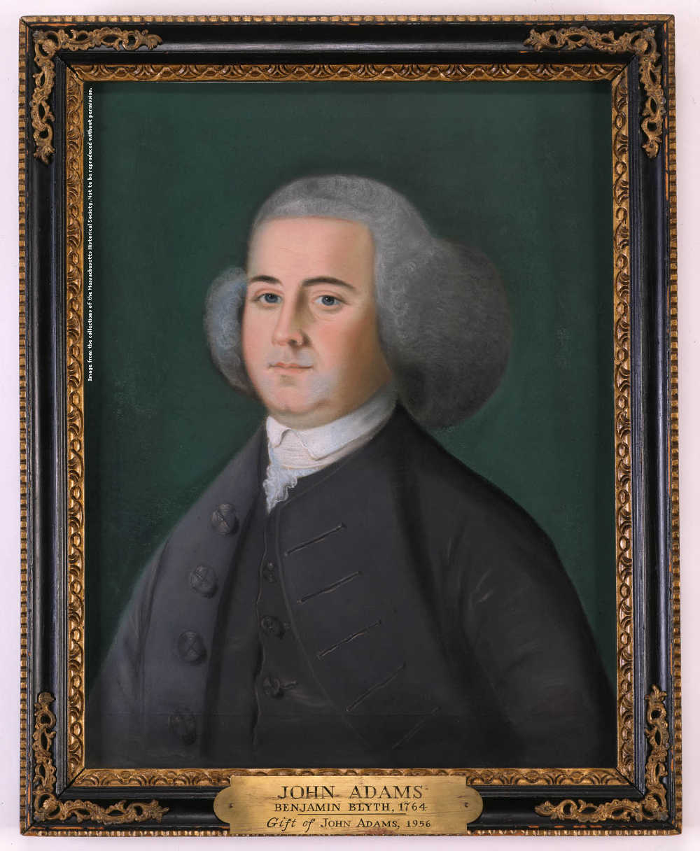 These pastel portraits of John and Abigail Adams (c.1766) were made by Benjamin Blyth of Salem. They are the earliest known likenesses of the couple. Image courtesy of the Massachusetts Historical Society.