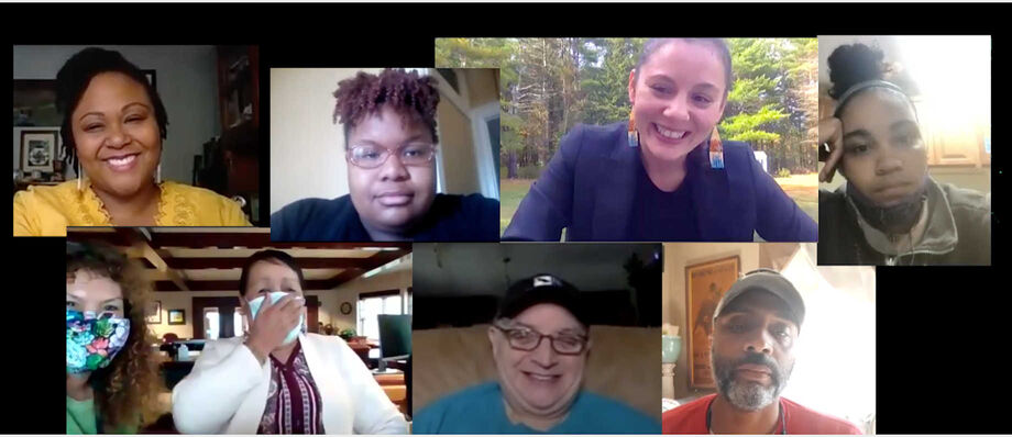 Pequot Community Scholars from NNRC's NEH CARES Grant program. Scholars met virtually in light of COVID-19 physical distancing restrictions. Image courtesy of NNRC.