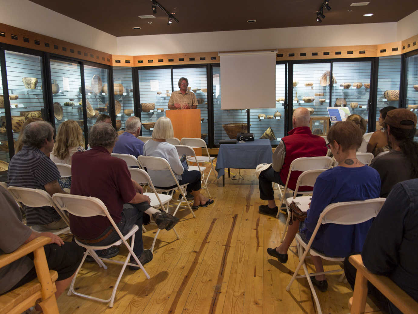 NLTHS Board President Jim Phelan speaking at the Gatekeeper’s Museum for the North Lake Tahoe Digitization Day on June 26, 2016. Image courtesy of the University of Nevada, Reno.