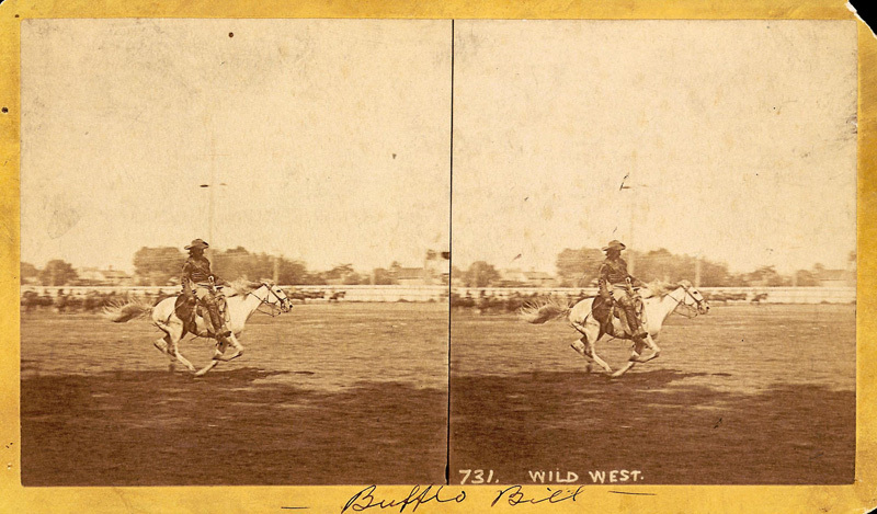 NEH support of the Cody Archive has helped the center digitize materials relating to his life and Wild West show. William F. Cody riding a running horse in arena c. 1887. Buffalo Bill Online Archive MS6 William F. Cody Collection. Image courtesy of McCracken Research Library, Buffalo Bill Center of the West.