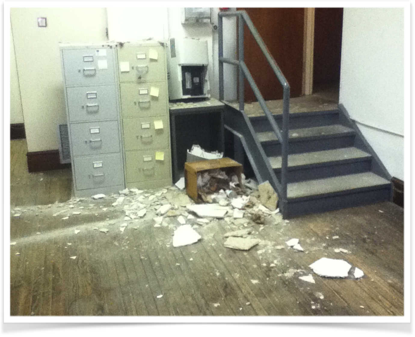 Before the grant, the archives had descended into disorganization and disrepair. Photo Courtesy of Governor's House Libraries.