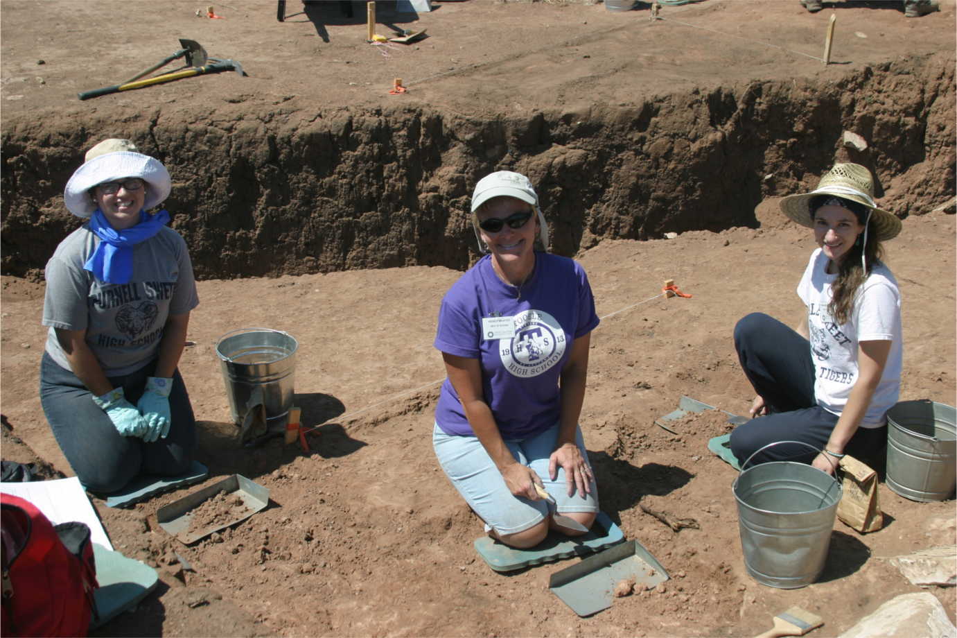 Teachers participate in an archaeological dig. Image courtesy of Crow Canyon Archaeological Center.
