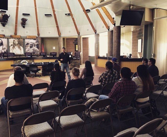 Frequent guest speakers at Salish Kootenai College offer students further educational opportunities. Image courtesy of the Tribal Historic Preservation Program at Salish Kootenai College.