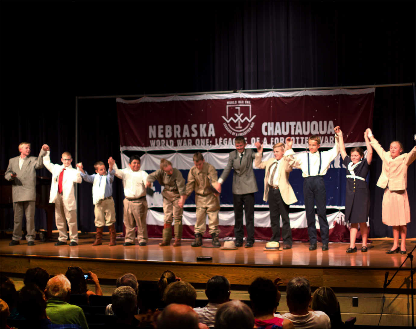 In Seward, Nebraska, middle schoolers researched and performed the roles of significant World War I figures in their town. Image courtesy of Humanities Nebraska.