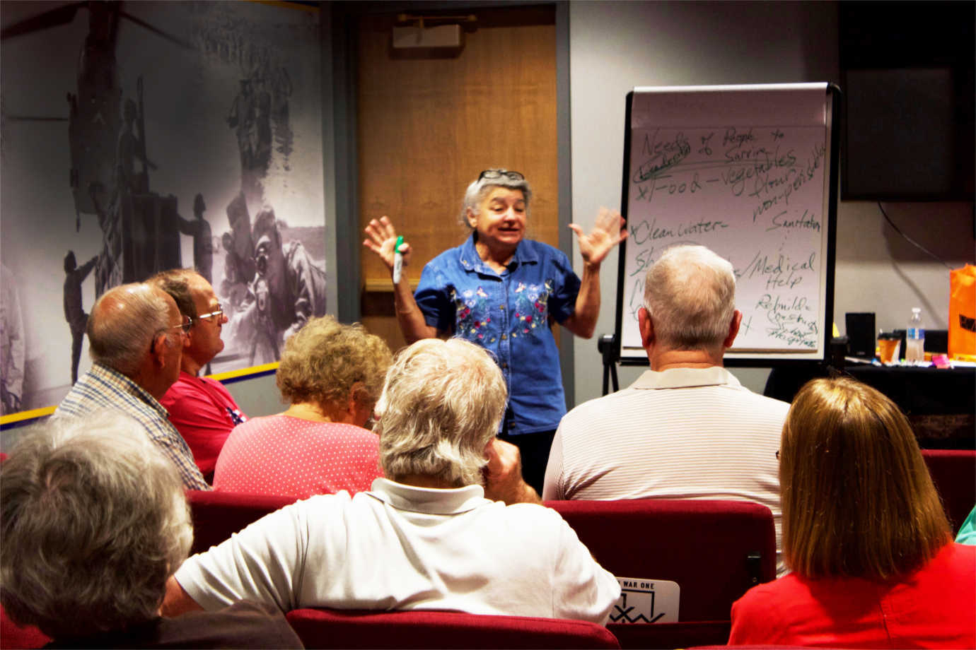 Chautauqua scholar Helen Lewis discusses food and medicine during World War I. Image courtesy of Humanities Nebraska.