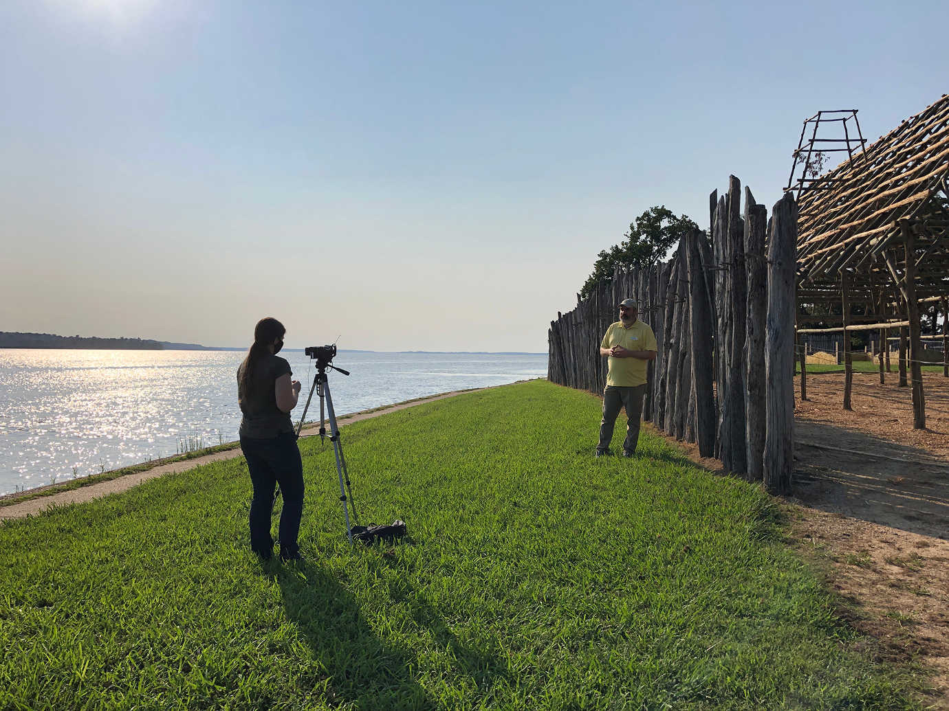 Jamestown Rediscovery staff develop video tours of the Jamestown Fort. Image courtesy of Jamestown Rediscovery.
