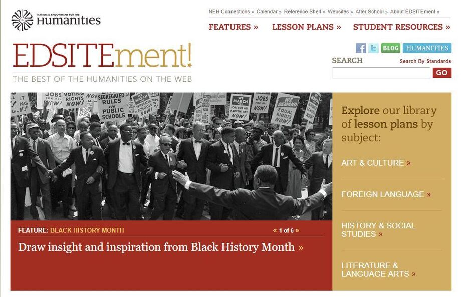 EDSITEment publishes humanities content appropriate for K–12 classrooms and is used by elementary, middle, and high school teachers across the country. Image courtesy of EDSITEment.