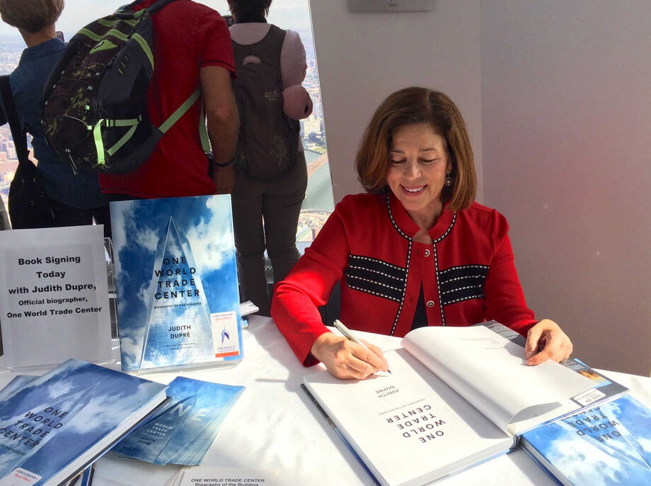 A sky-high book signing at the Observatory at the very top of One World Trade Center. Image courtesy of Judith Dupré.