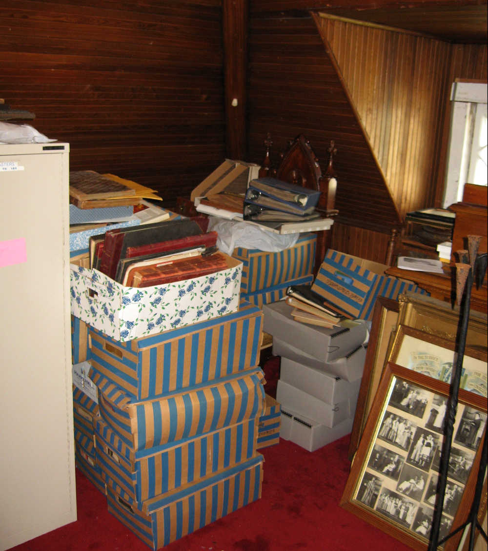 Invaluable church records are often stored in closets and attics. Image courtesy of the Congregational Library.