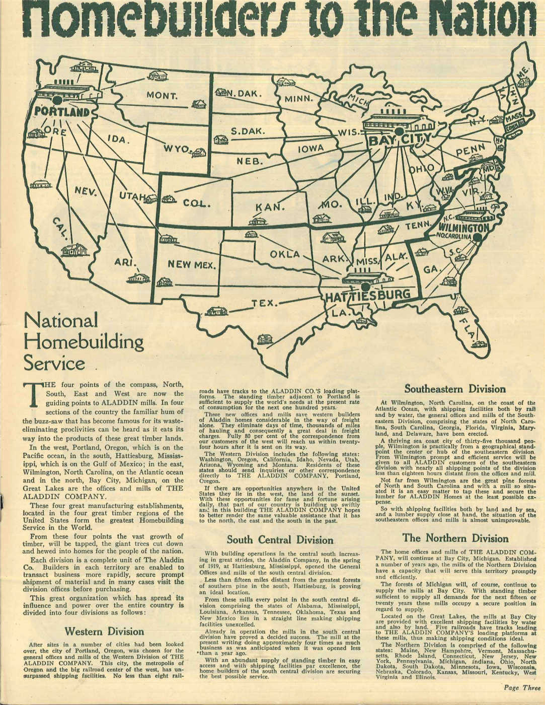 Aladdin homes were shipped to all regions of the continental United States and the company records remain valuable to homeowners and historical societies. Image courtesy of the Clarke Historical Library at Central Michigan University.