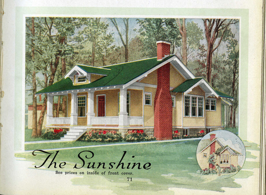 An Aladdin Company home as featured in an annual catalog. The Aladdin Company archives were made accessible through an NEH grant. Image courtesy of the Clarke Historical Library at Central Michigan University.