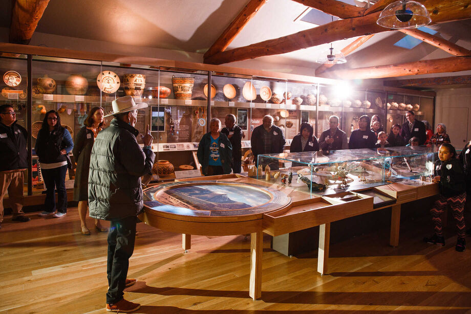 Native Peoples of the Colorado Plateau gallery's opening weekend included a gathering of people from all ten tribes represented. Image courtesy of the Northern Arizona Museum.