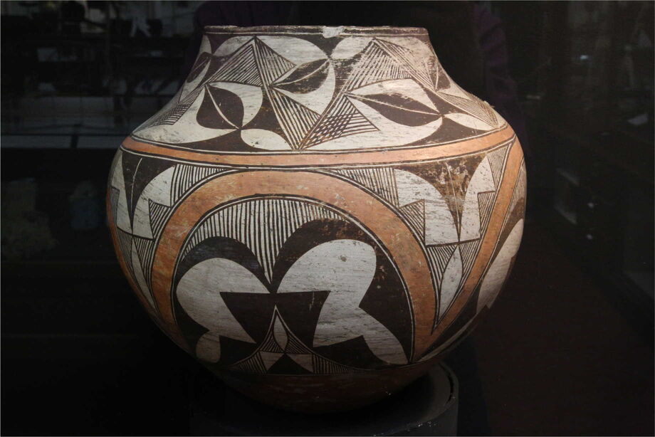 A nineteenth-century Zuni jar. A series of Preservation and Access grants from the NEH has helped Davis & Elkins College protect its historically-significant collections. Photo courtesy of Davis & Elkins College, Stirrup Gallery, Darby Collection.