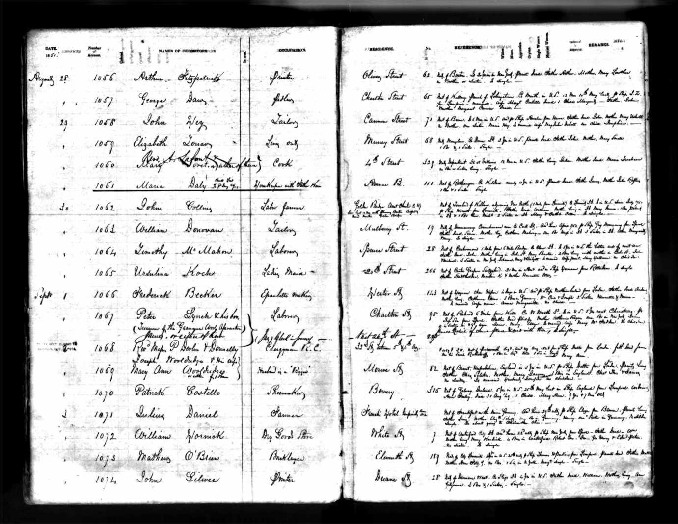 A ledger from the Emigrant Savings Bank. Digitizing the accounts was a monumental task that involved transcribing thousands of handwritten records. Image courtesy of *Beyond “Rags to Riches”*.