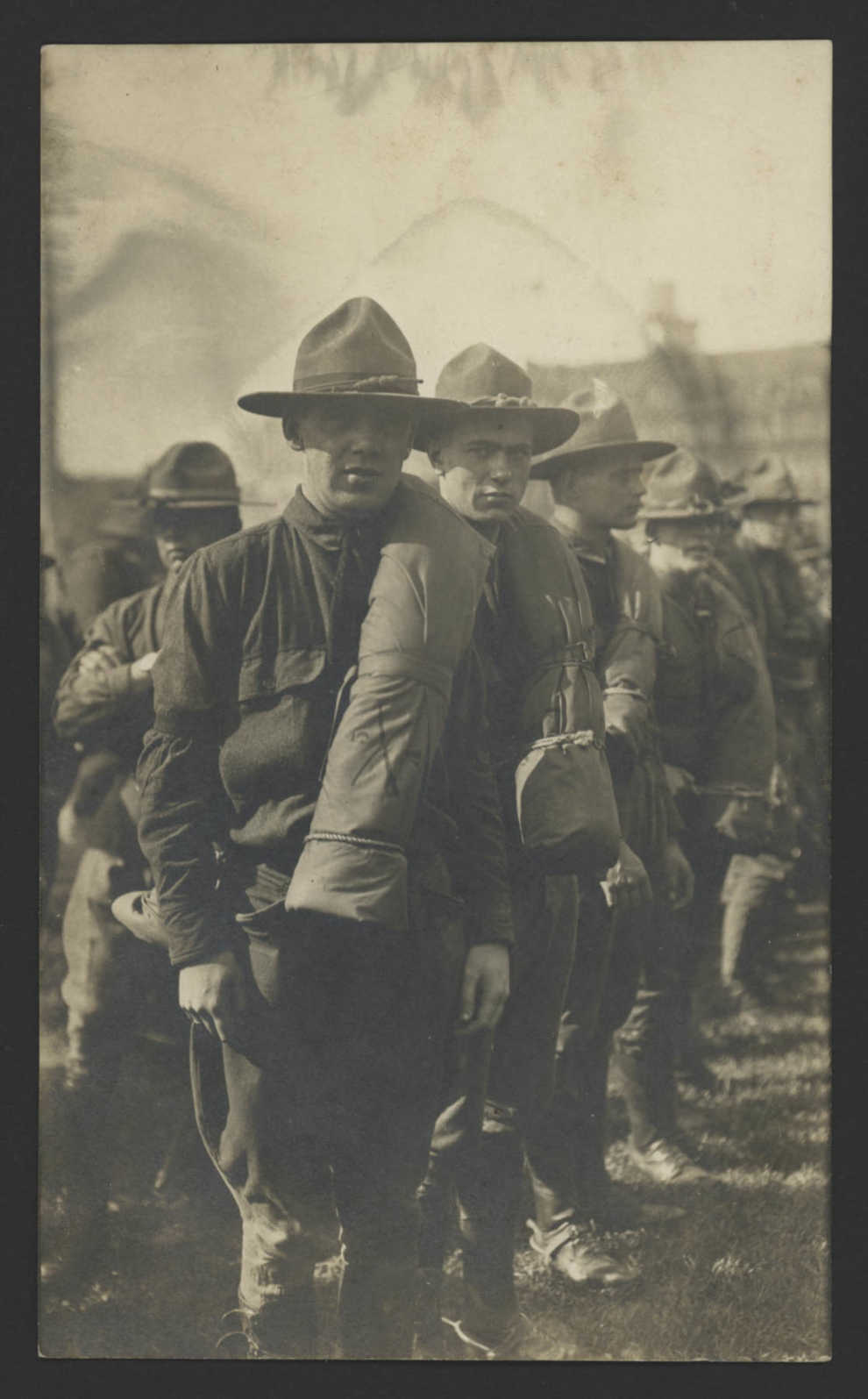 A photo of Jospeh McManus with the Co. E 9th Infantry Regiment. McManus was drafted into the Army, and struggled to balance his duties to his country and to his ailing mother, as letters contributed to the archive illustrate. Photo courtesy of Connecticut State Library.