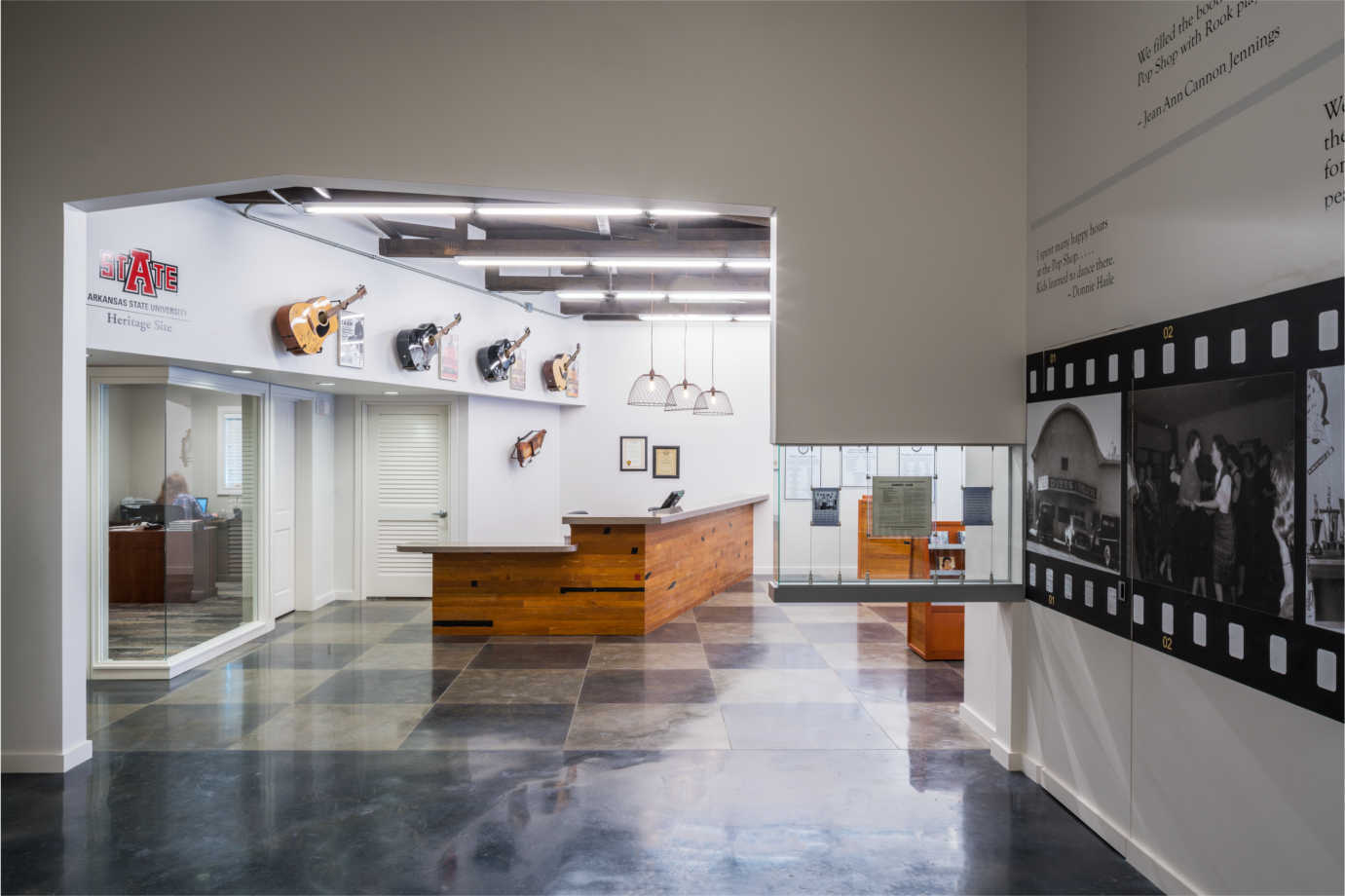 The Federal Administration Building, once the center of the Dyess Colony, now houses a museum connecting visitors with the history of the New Deal. It was restored with funding from the National Endowment for the Humanities. Image courtesy of Heritage Sites at Arkansas State University.