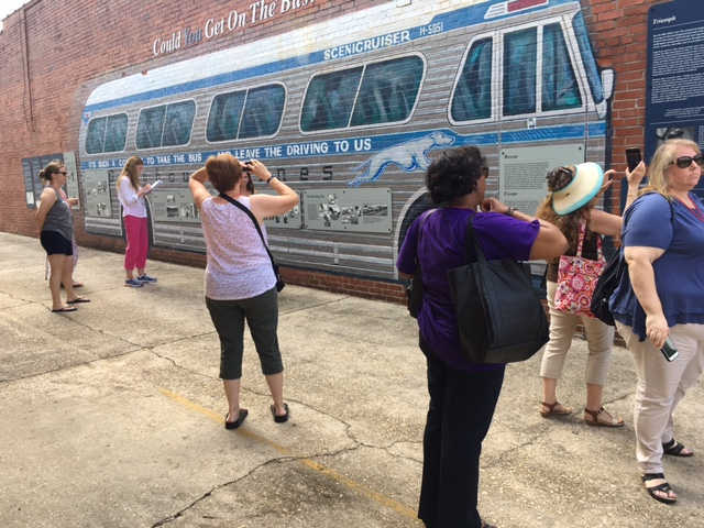 Program participants at the Freedom Riders Museum in Anniston, Alabama, where they learned about riders’ efforts to register voters against violent opposition.  Image courtesy of Dr. Martha Bouyer, project director.