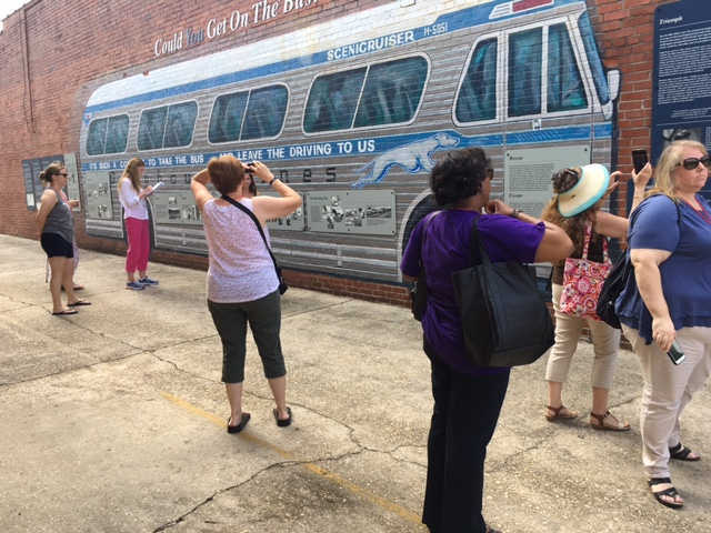 Program participants at the Freedom Riders Museum in Anniston, Alabama, where they learned about riders’ efforts to register voters against violent opposition. Image courtesy of Dr. Martha Bouyer, project director.