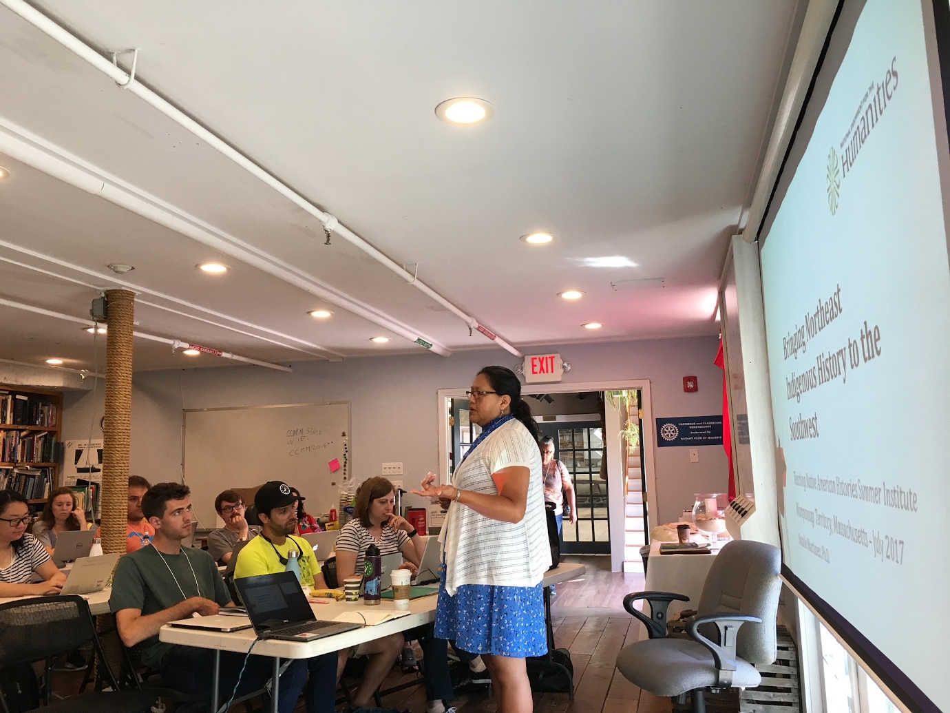 K-12 attend a lecture as part of <em>Teaching Native American Histories</em>. Image Courtesy of University of Massachusetts, Amherst