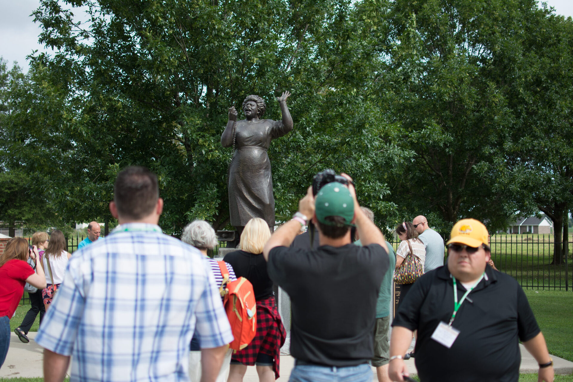 Teachers visit the Fannie Lou Hamer Memorial Garden. Image courtesy of the Delta Center for Culture and Learning at Delta State University.