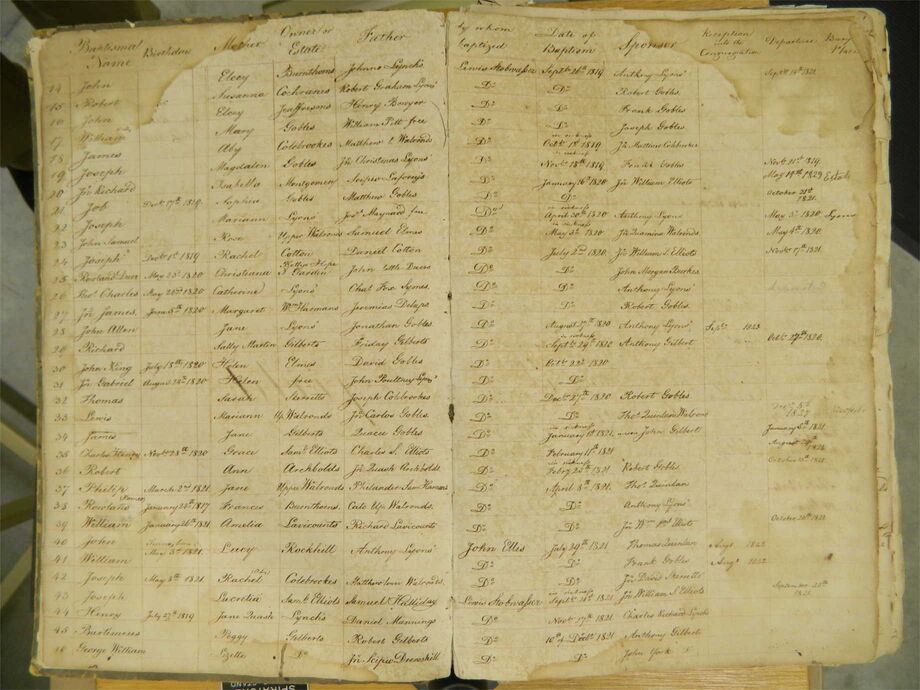 A register documenting the lives of African people enslaved in the Caribbean during the eighteenth century. Image courtesy of the Moravian Archives.