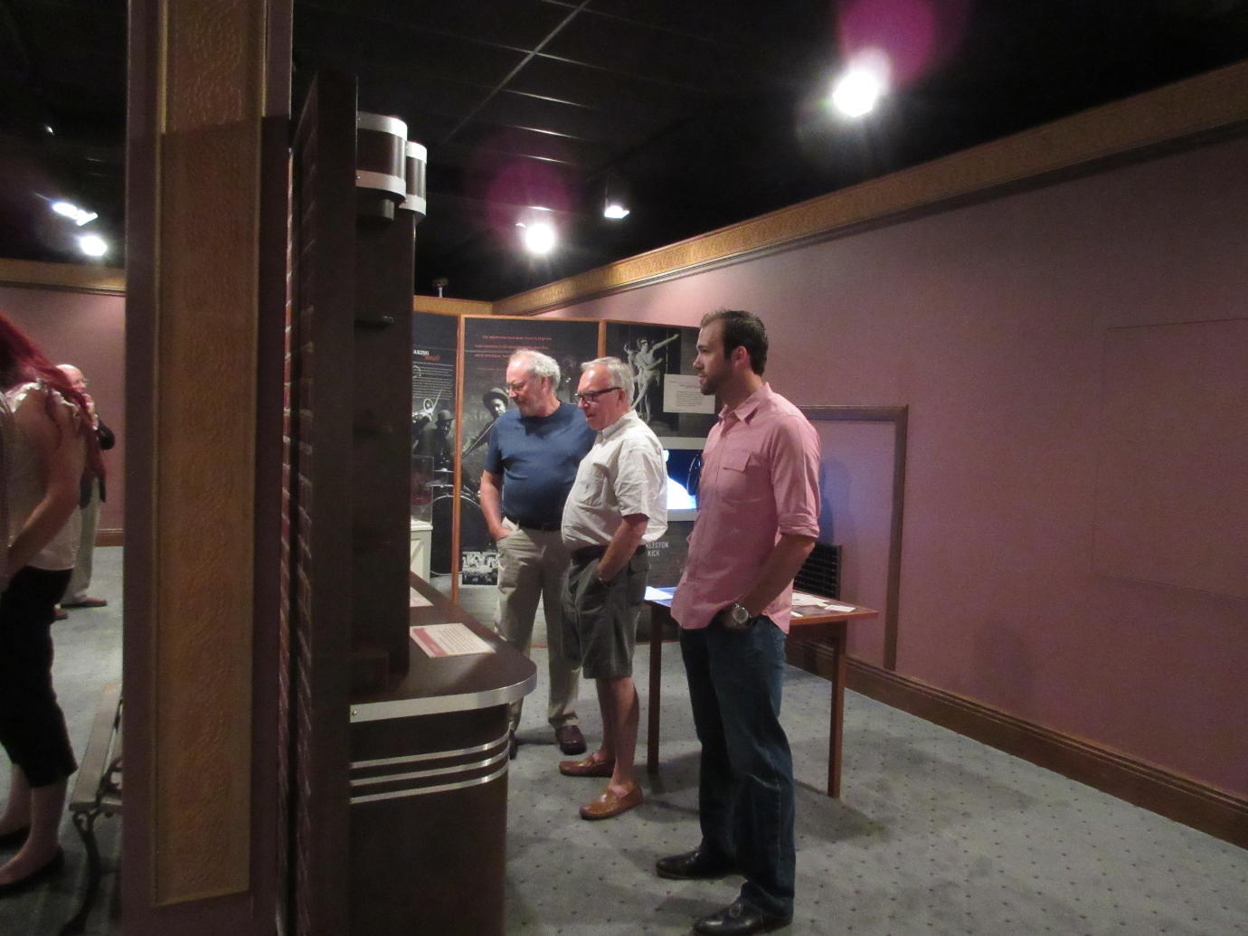 Visitors to the Wichita-Sedgwick County Historical Museum explore an *NEH on the Road* exhibition. Image courtesy of the Wichita-Sedgwick County Historical Museum.